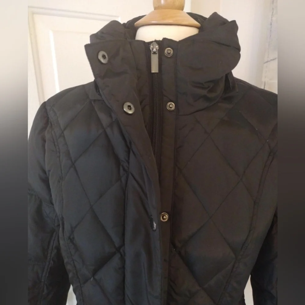 London Fog Diamond Pattern Down Puffer Coat Black Size M